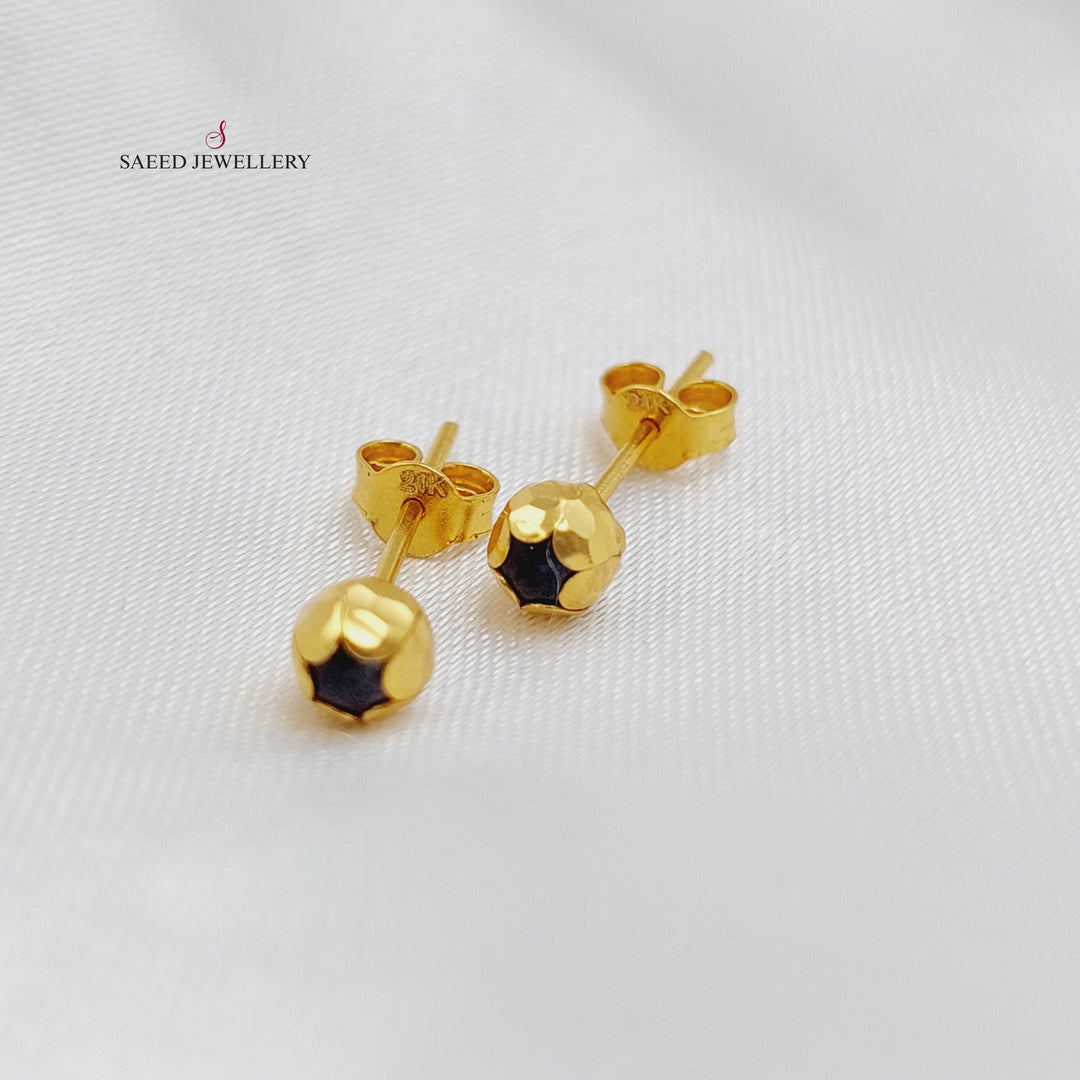 21K Gold Screw Earrings by Saeed Jewelry - Image 2