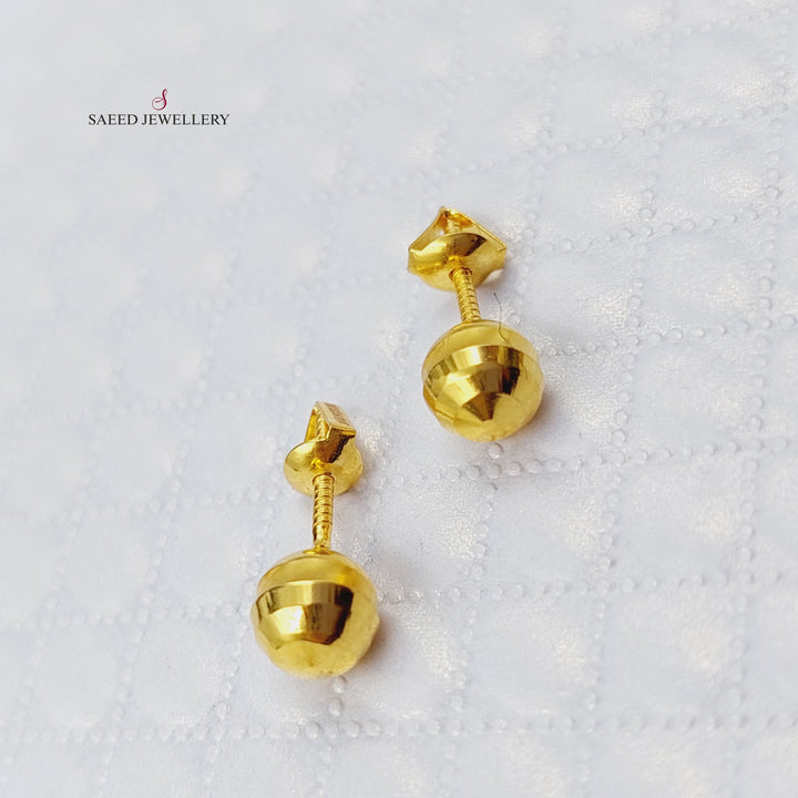 21K Gold Screw Earrings by Saeed Jewelry - Image 1