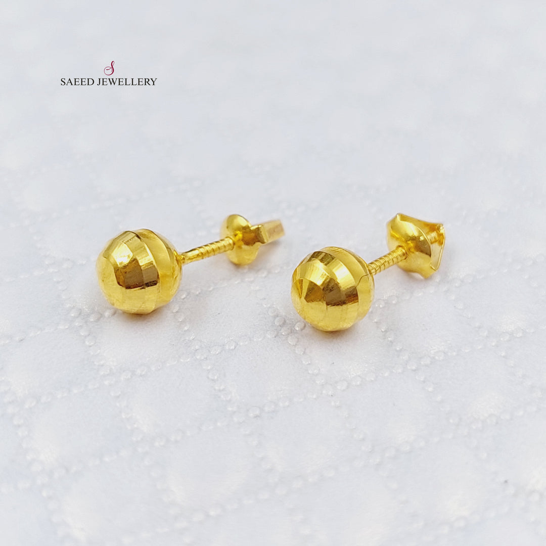 21K Gold Screw Earrings by Saeed Jewelry - Image 4