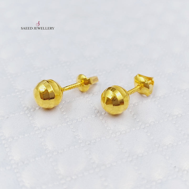 21K Gold Screw Earrings by Saeed Jewelry - Image 1