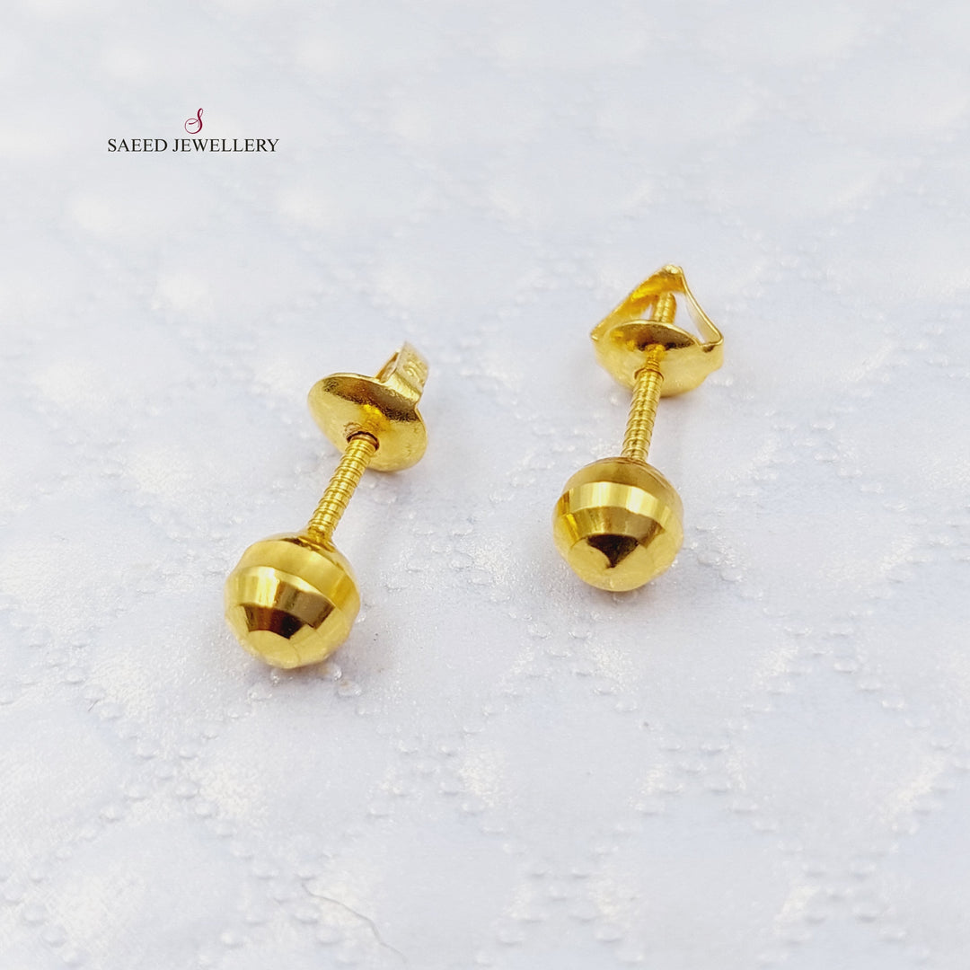 21K Gold Screw Earrings by Saeed Jewelry - Image 2