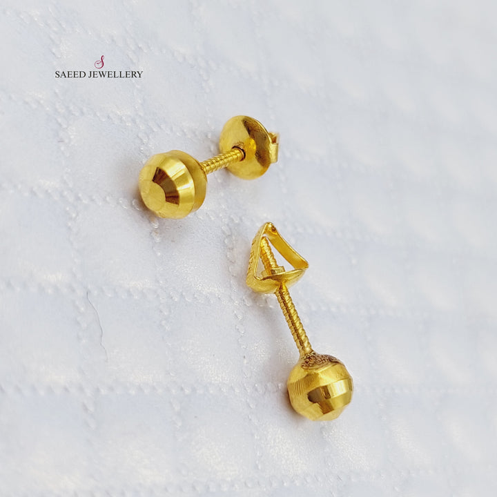 21K Gold Screw Earrings by Saeed Jewelry - Image 1