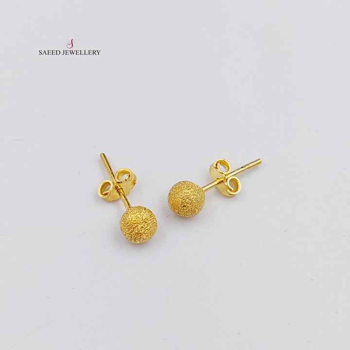 21K Gold Screw Earrings by Saeed Jewelry - Image 1