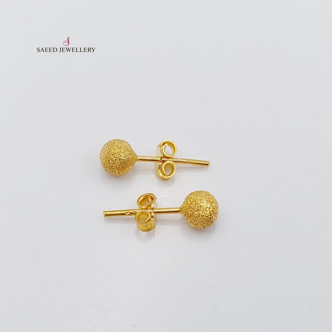 21K Gold Screw Earrings by Saeed Jewelry - Image 4