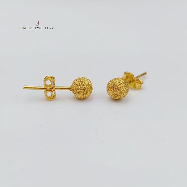 21K Gold Screw Earrings by Saeed Jewelry - Image 9