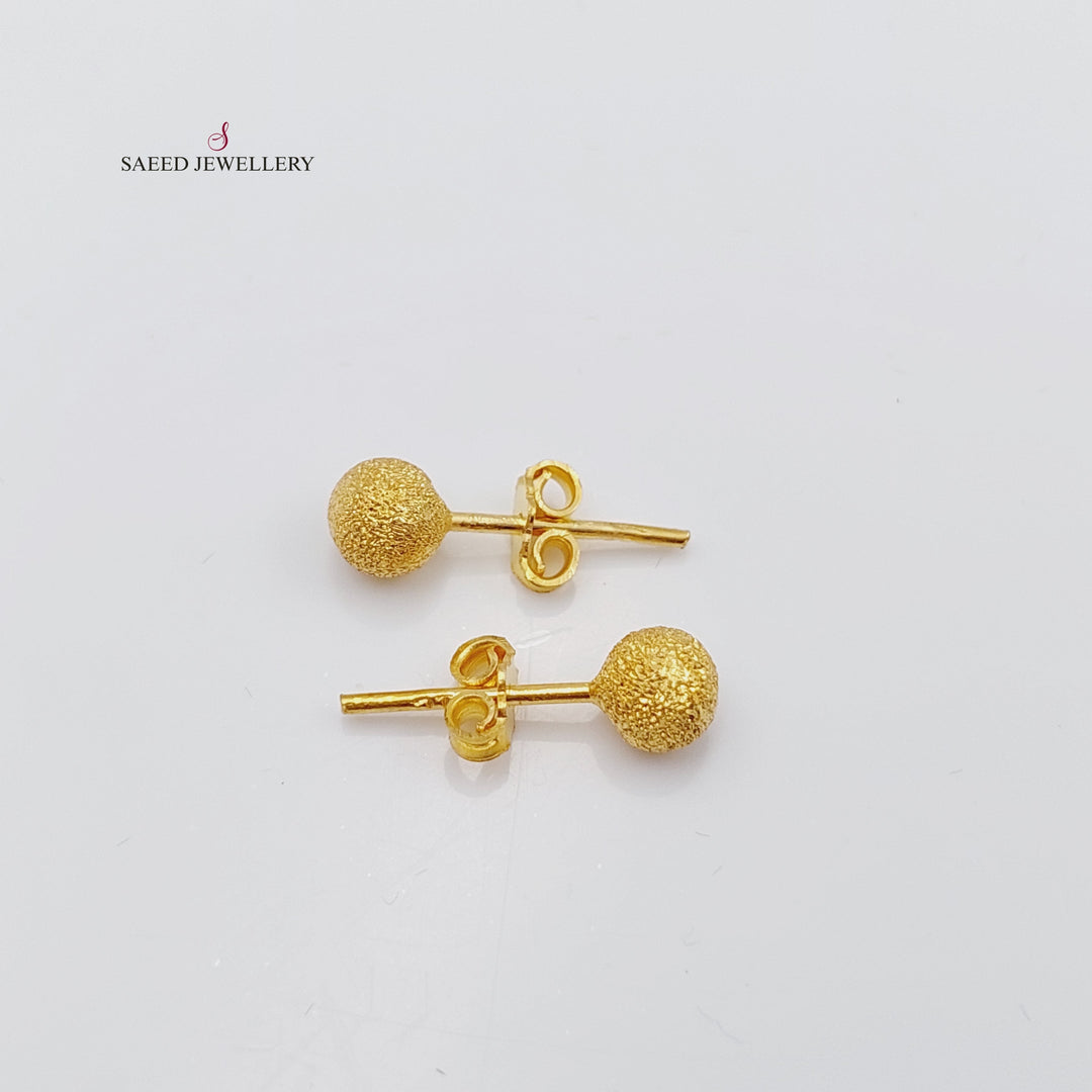 21K Gold Screw Earrings by Saeed Jewelry - Image 9