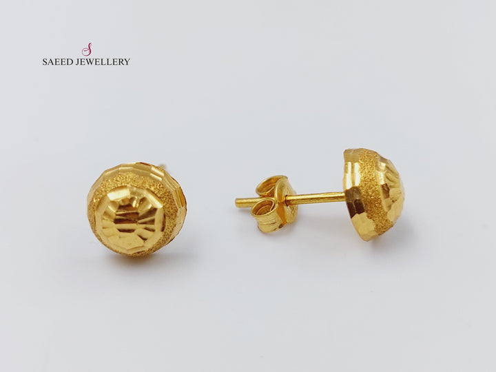 21K Gold Screw Earrings by Saeed Jewelry - Image 1