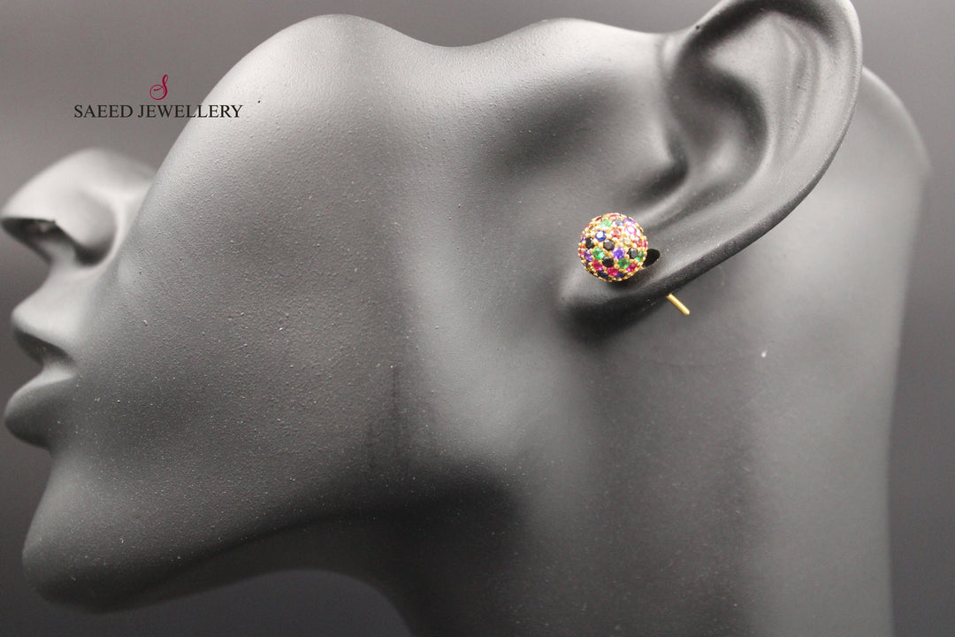 21K Gold Screw Earrings by Saeed Jewelry - Image 2