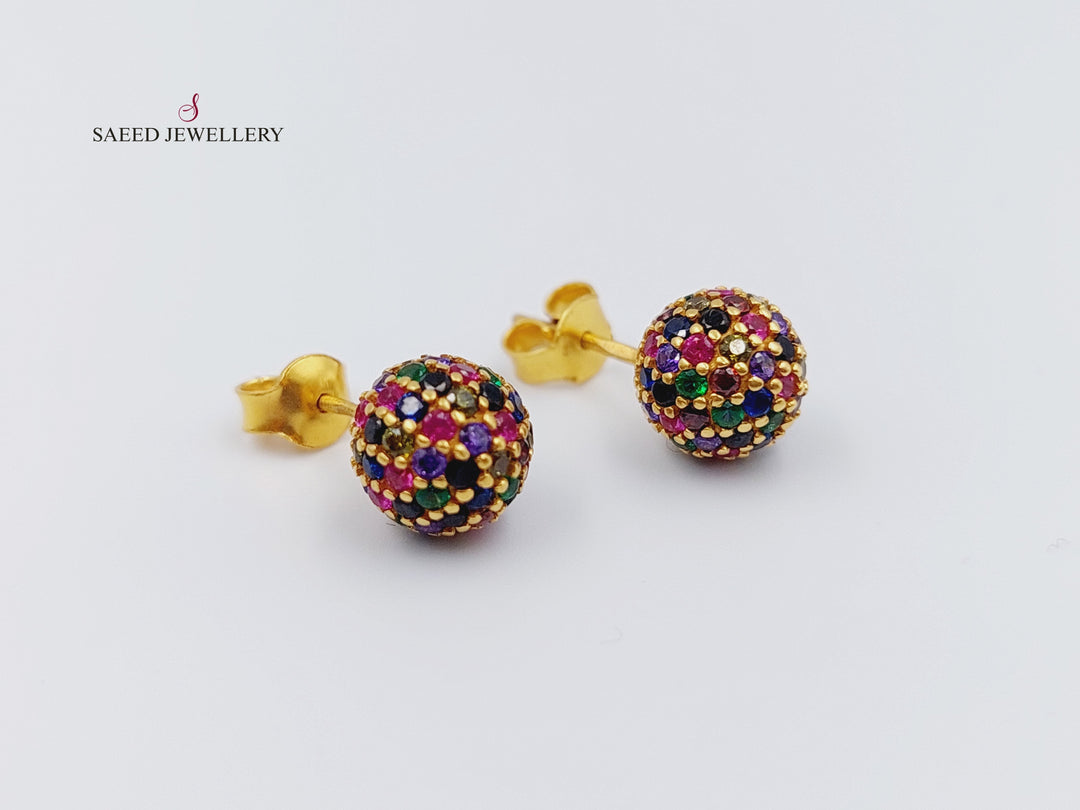 21K Gold Screw Earrings by Saeed Jewelry - Image 1