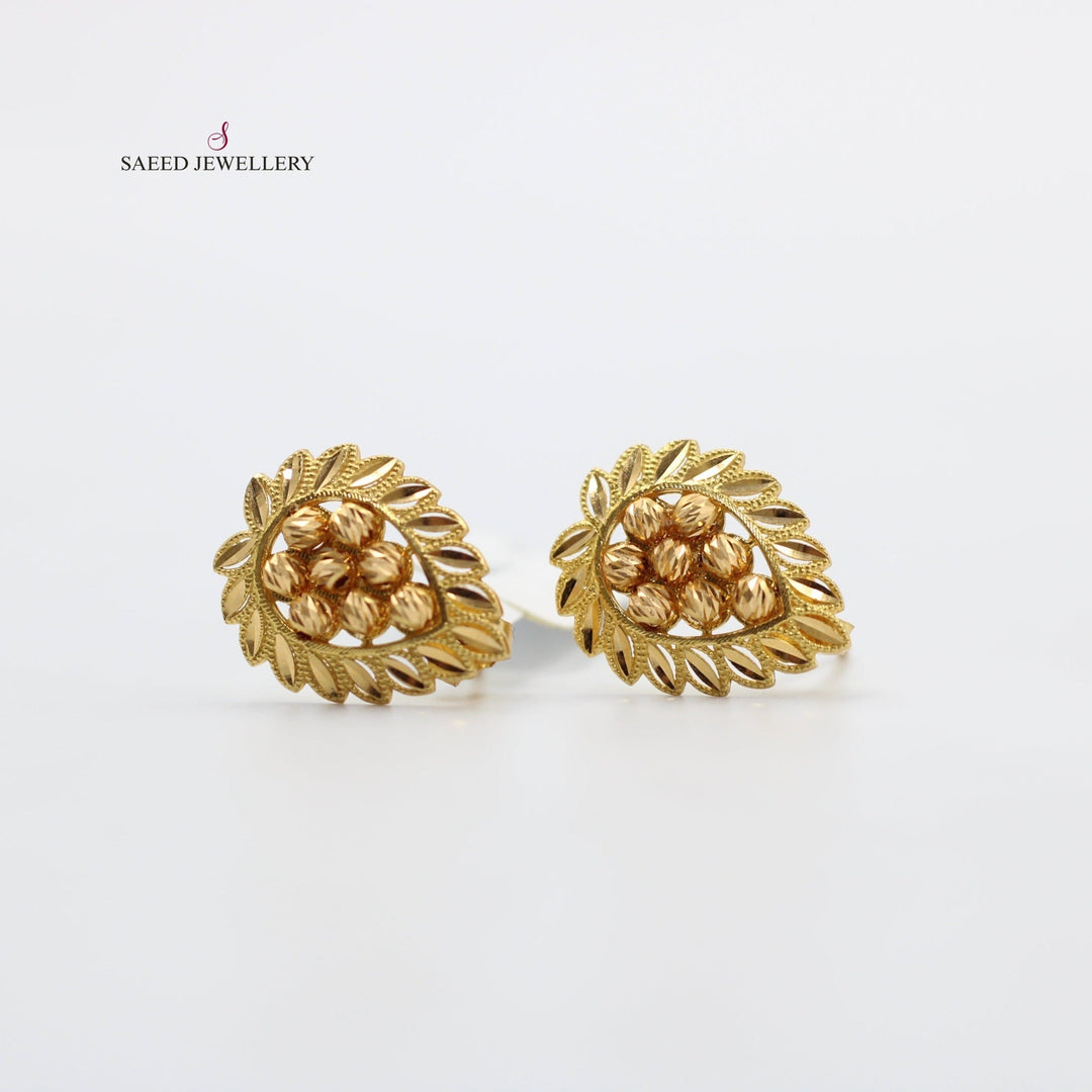 21K Gold Screw Earrings by Saeed Jewelry - Image 1