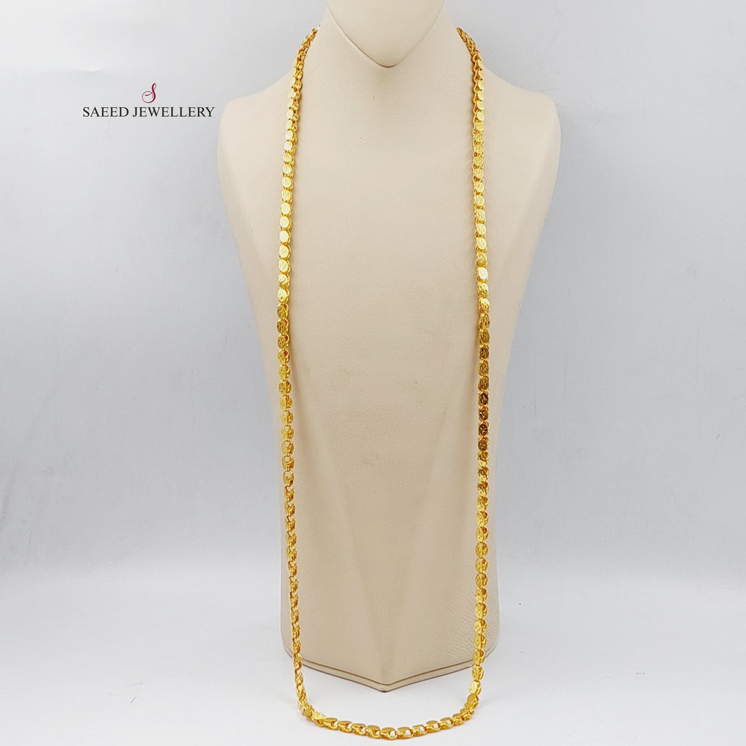 21K Shall Jarir Halabi Necklace Made of 21K Yellow Gold by Saeed Jewelry-شال-جرير-حلبي