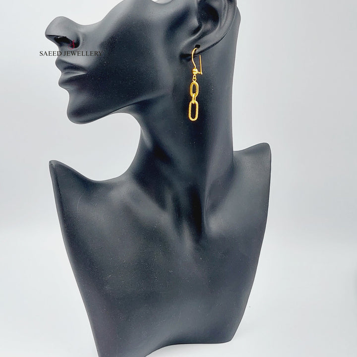 21K Gold Shankle Earrings by Saeed Jewelry - Image 3