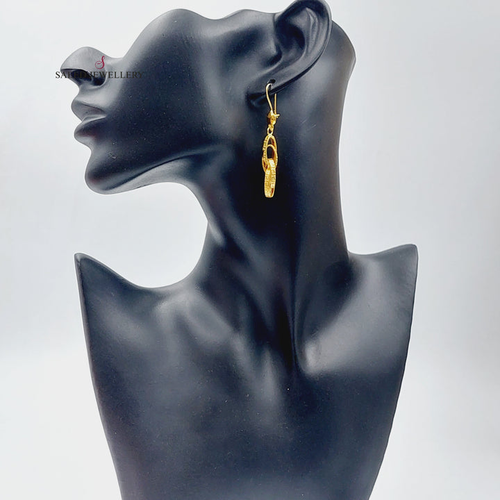 21K Gold Shankle Earrings by Saeed Jewelry - Image 3