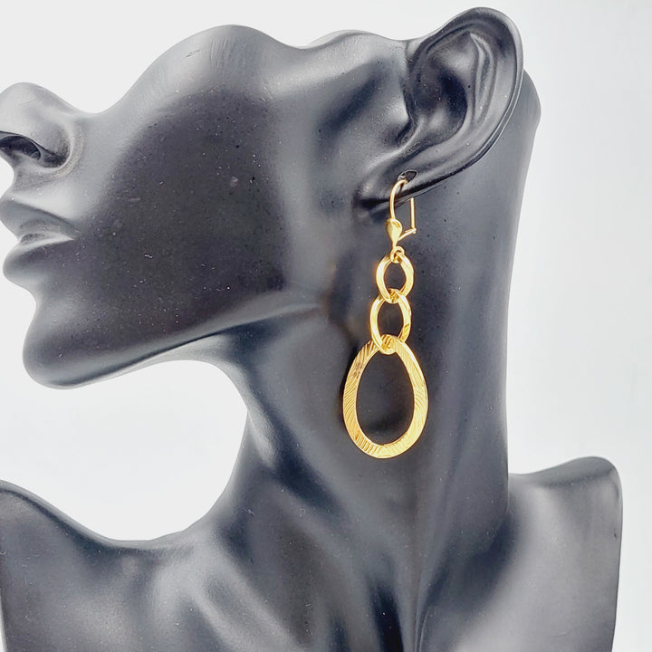 21K Gold Shankle Earrings by Saeed Jewelry - Image 2