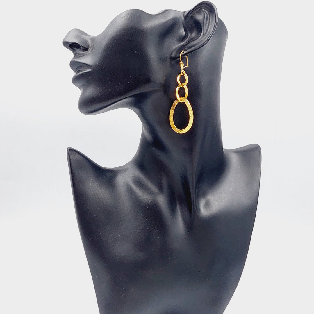 21K Gold Shankle Earrings by Saeed Jewelry - Image 3