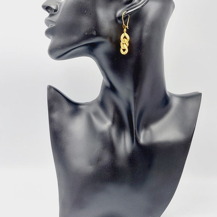 21K Gold Shankle Earrings by Saeed Jewelry - Image 3