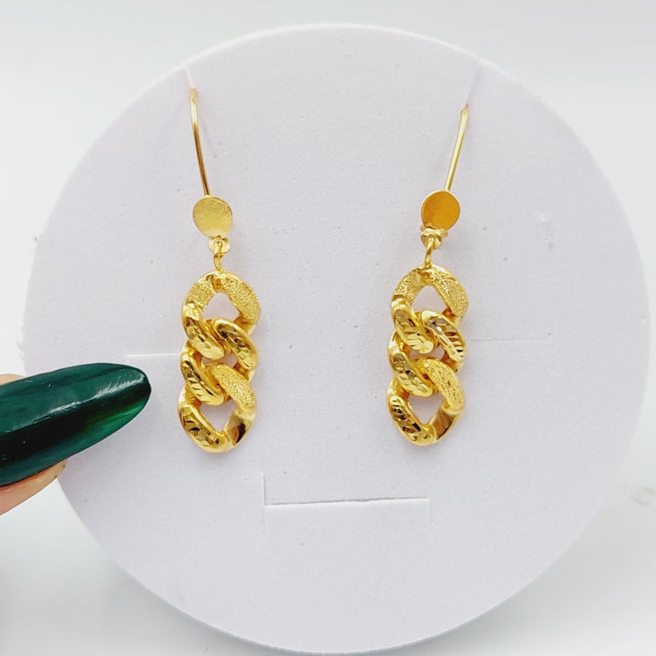 21K Gold Shankle Earrings by Saeed Jewelry - Image 1