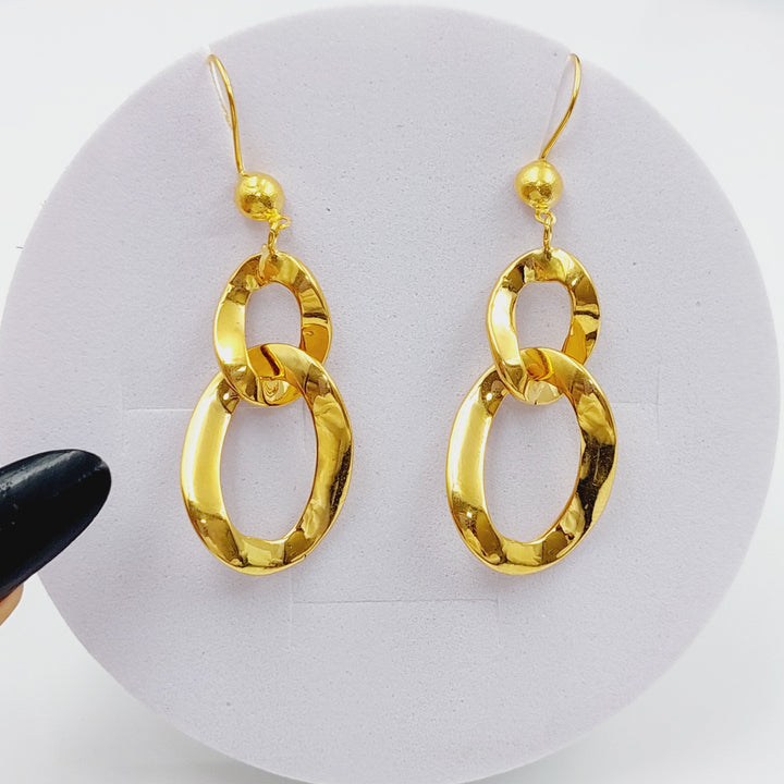 21K Gold Shankle Earrings by Saeed Jewelry - Image 2