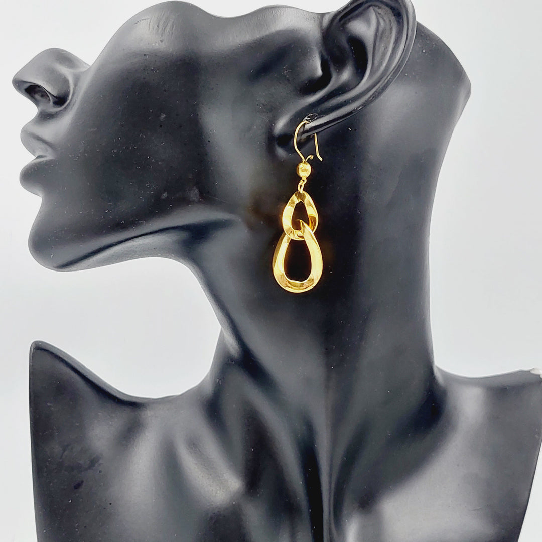 21K Gold Shankle Earrings by Saeed Jewelry - Image 3