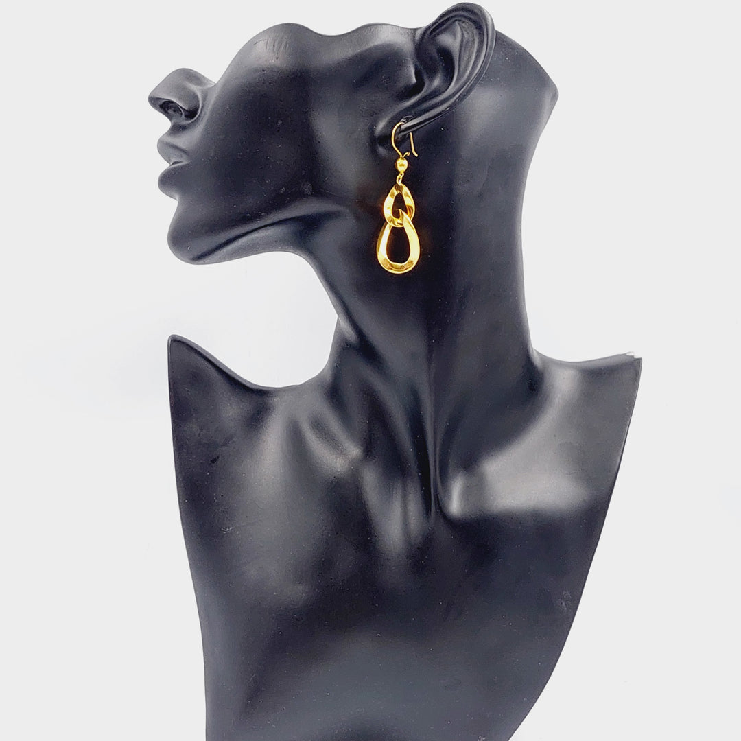 21K Gold Shankle Earrings by Saeed Jewelry - Image 5