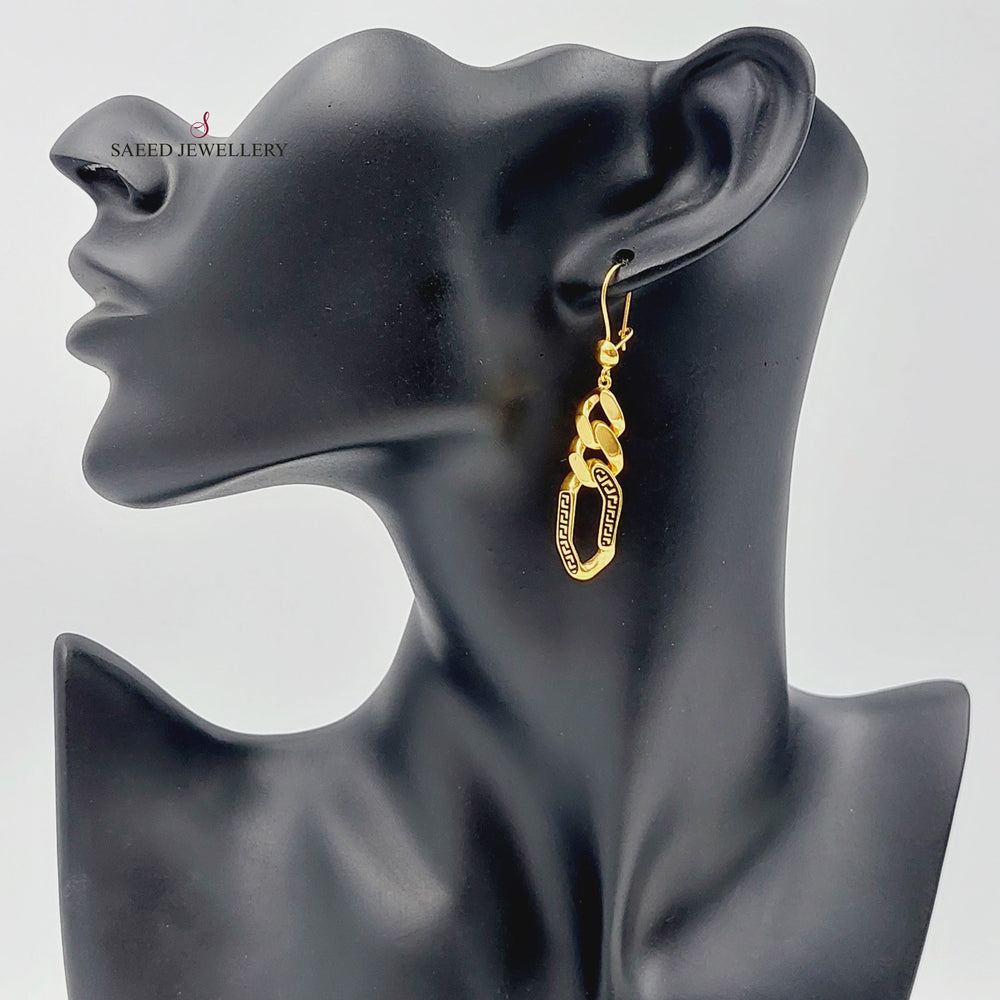 21K Gold Shankle Earrings by Saeed Jewelry - Image 2