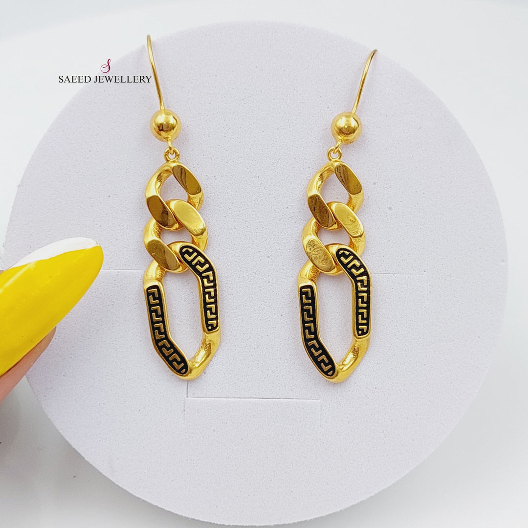 21K Gold Shankle Earrings by Saeed Jewelry - Image 1