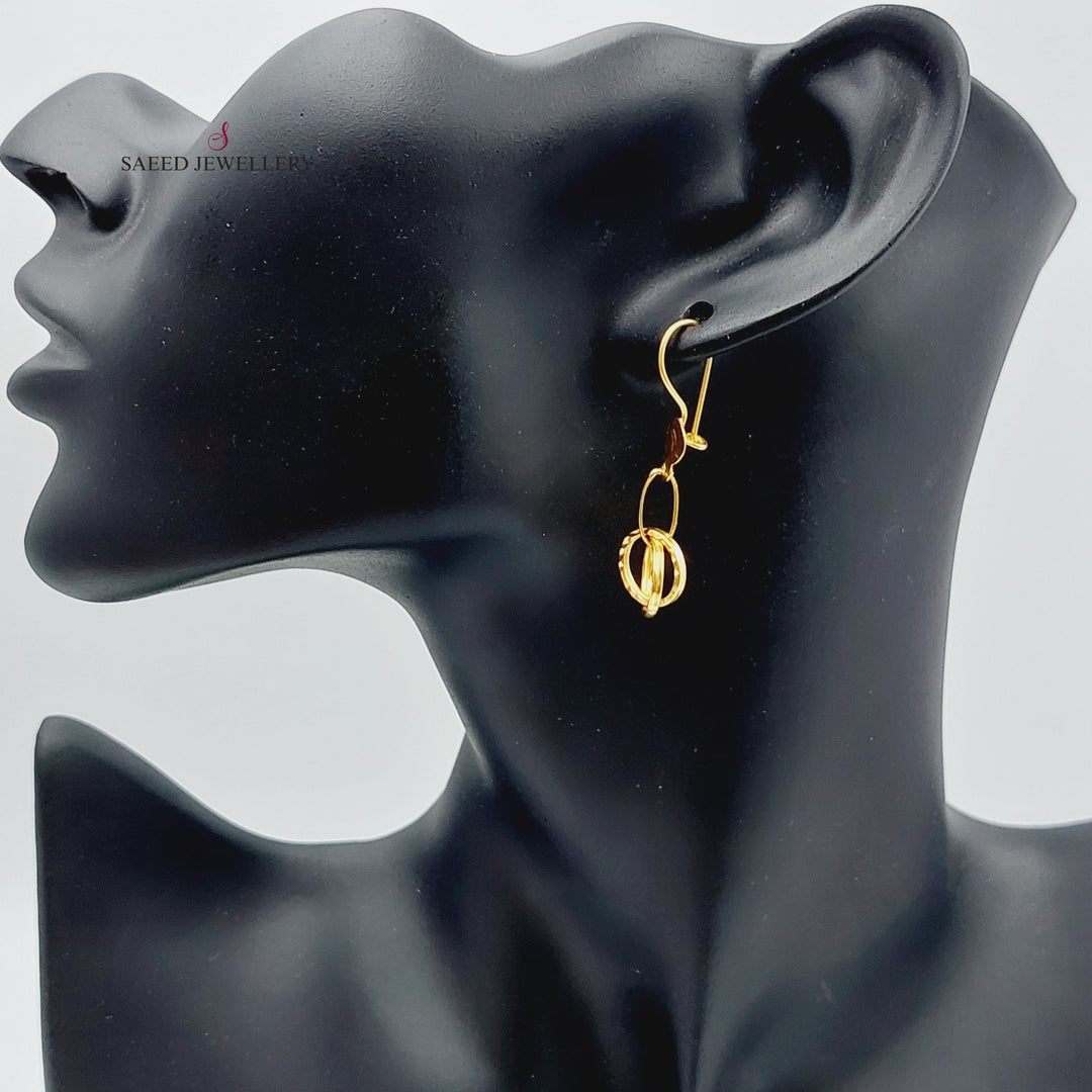 21K Gold Shankle Earrings by Saeed Jewelry - Image 3