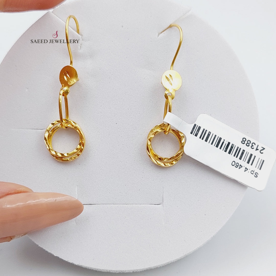 21K Gold Shankle Earrings by Saeed Jewelry - Image 1