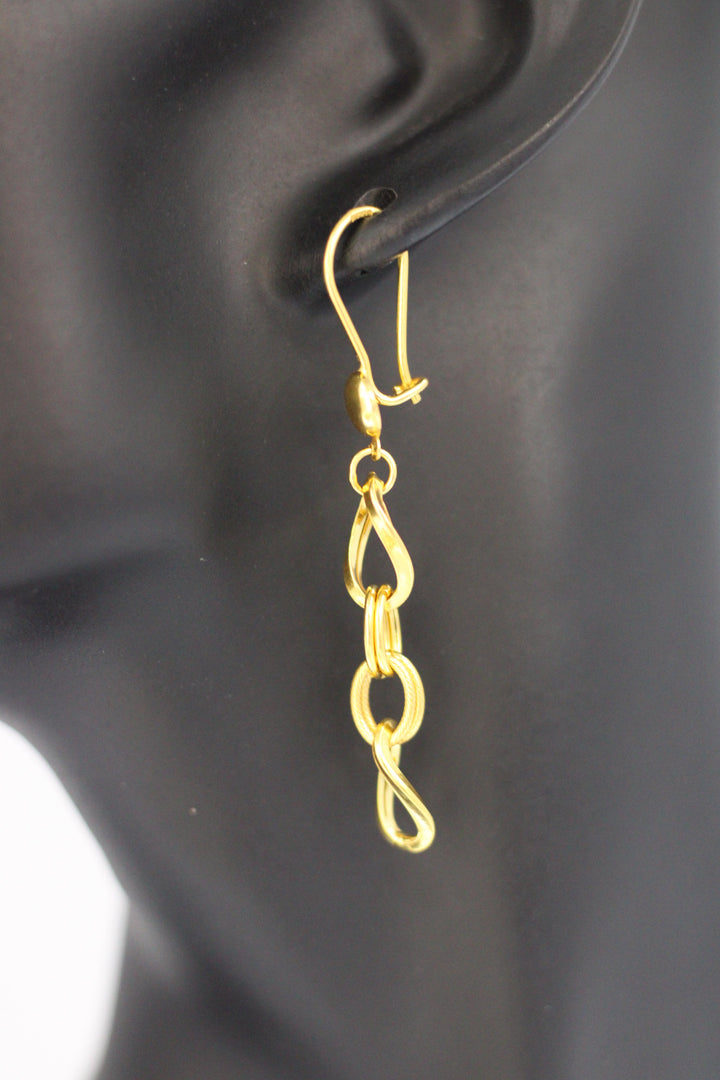 21K Gold Shankle Earrings by Saeed Jewelry - Image 4