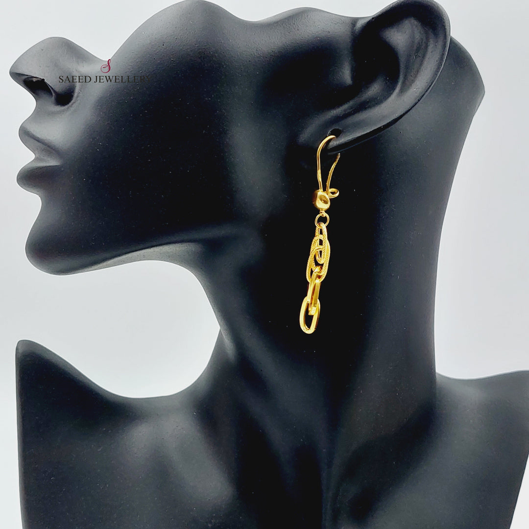 21K Gold Shankle Earrings by Saeed Jewelry - Image 2