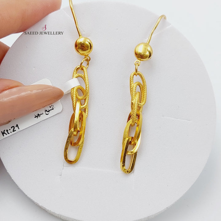 21K Gold Shankle Earrings by Saeed Jewelry - Image 1