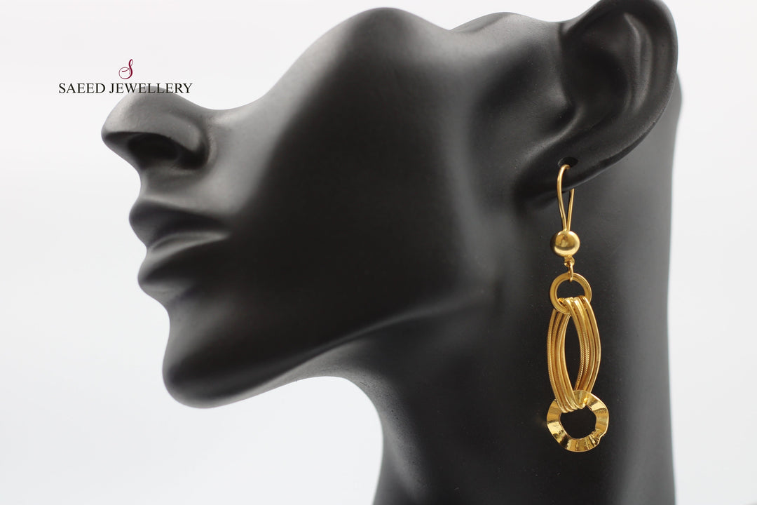 21K Gold Shankle Earrings by Saeed Jewelry - Image 1