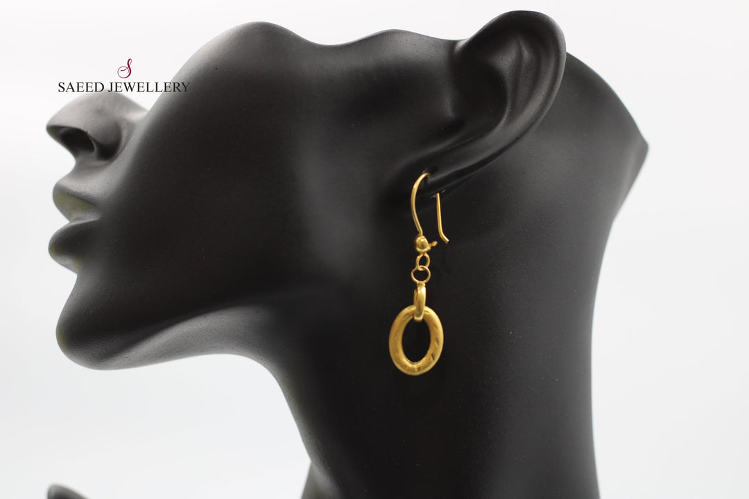 21K Gold Shankle Earrings by Saeed Jewelry - Image 3