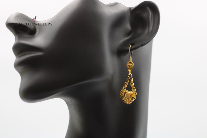 21K Gold Shankle Earrings by Saeed Jewelry - Image 2