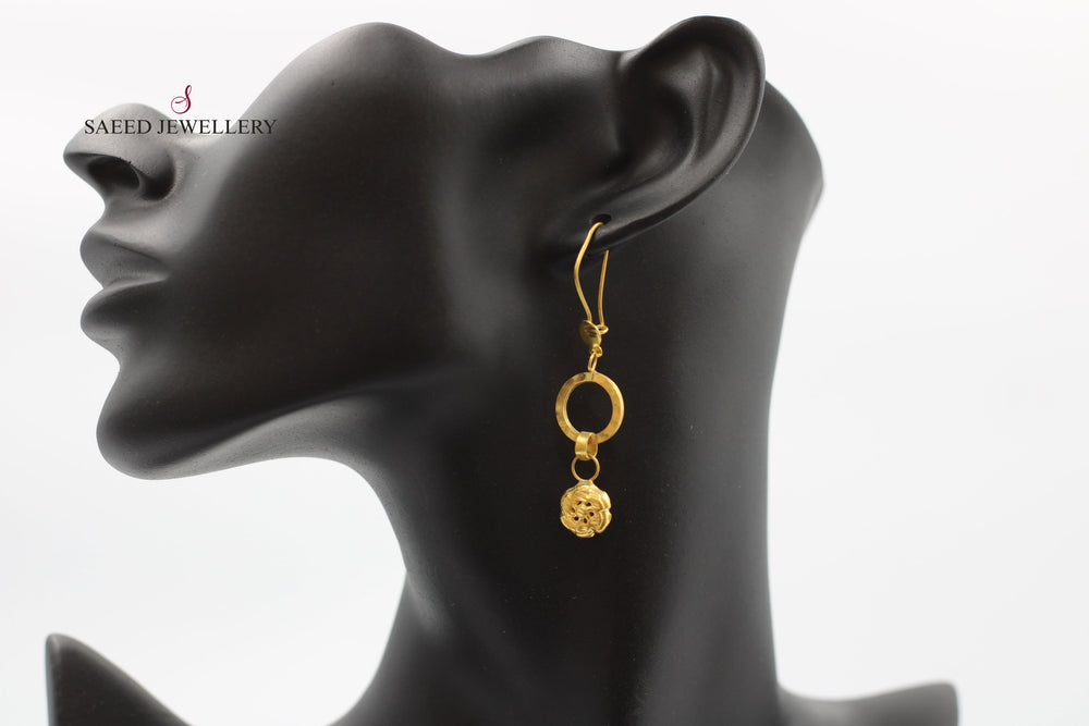 21K Gold Shankle Earrings by Saeed Jewelry - Image 2