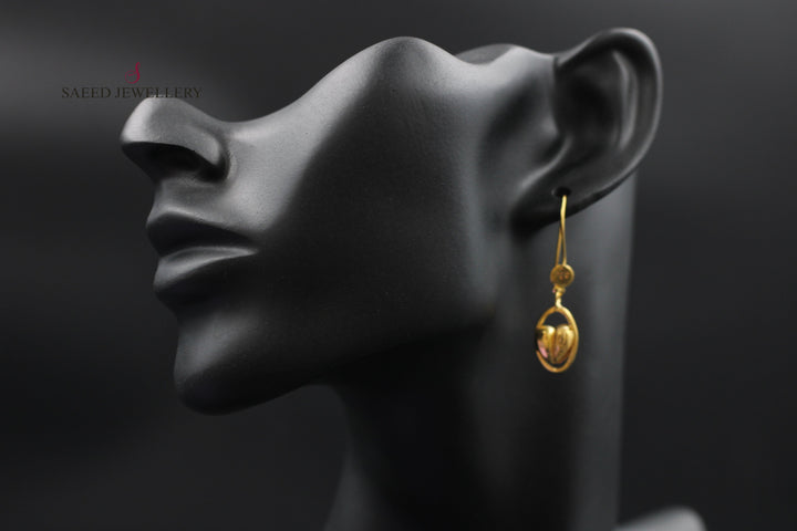 21K Gold Shankle Earrings by Saeed Jewelry - Image 1