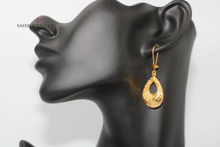 21K Gold Shankle Earrings by Saeed Jewelry - Image 2