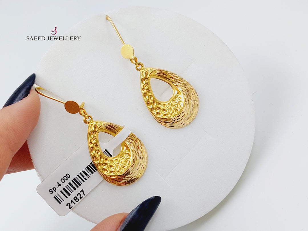 21K Gold Shankle Earrings by Saeed Jewelry - Image 8