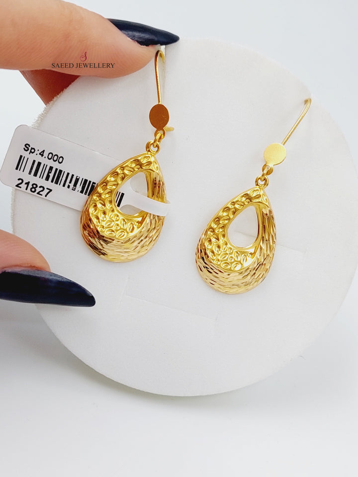 21K Gold Shankle Earrings by Saeed Jewelry - Image 1