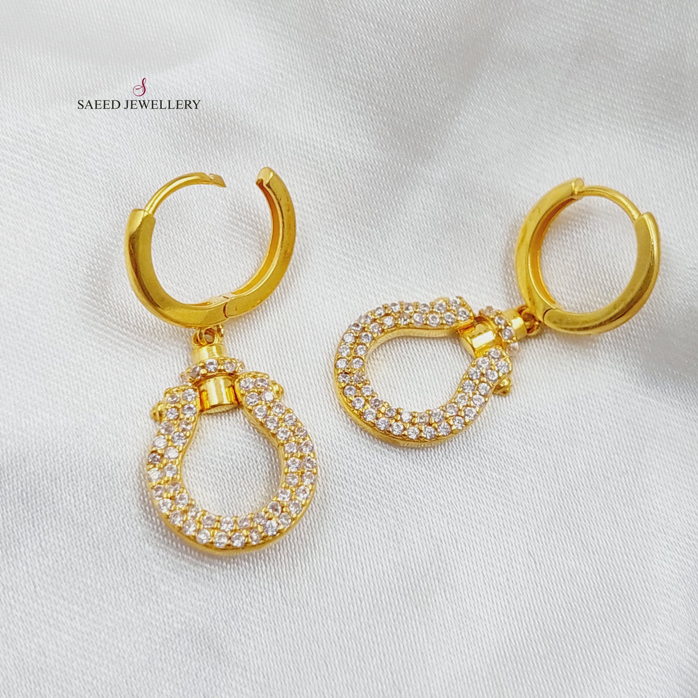 21K Gold Sho Earrings by Saeed Jewelry - Image 2