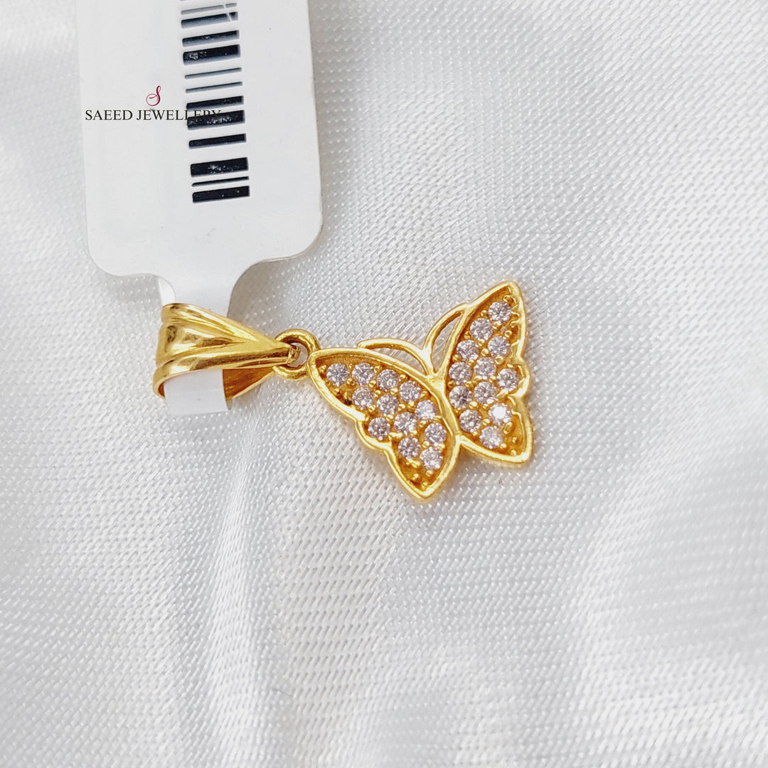 21K Gold Small Butterfly Pendant by Saeed Jewelry - Image 1