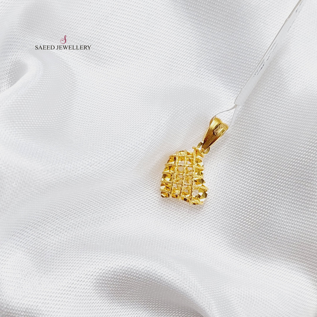 21K Gold Small Heart Pendant by Saeed Jewelry - Image 2