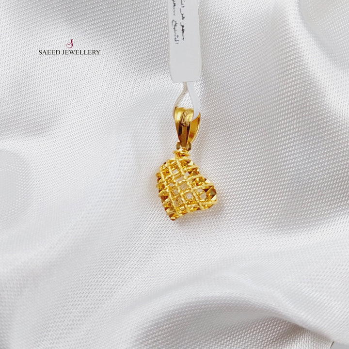 21K Gold Small Heart Pendant by Saeed Jewelry - Image 3