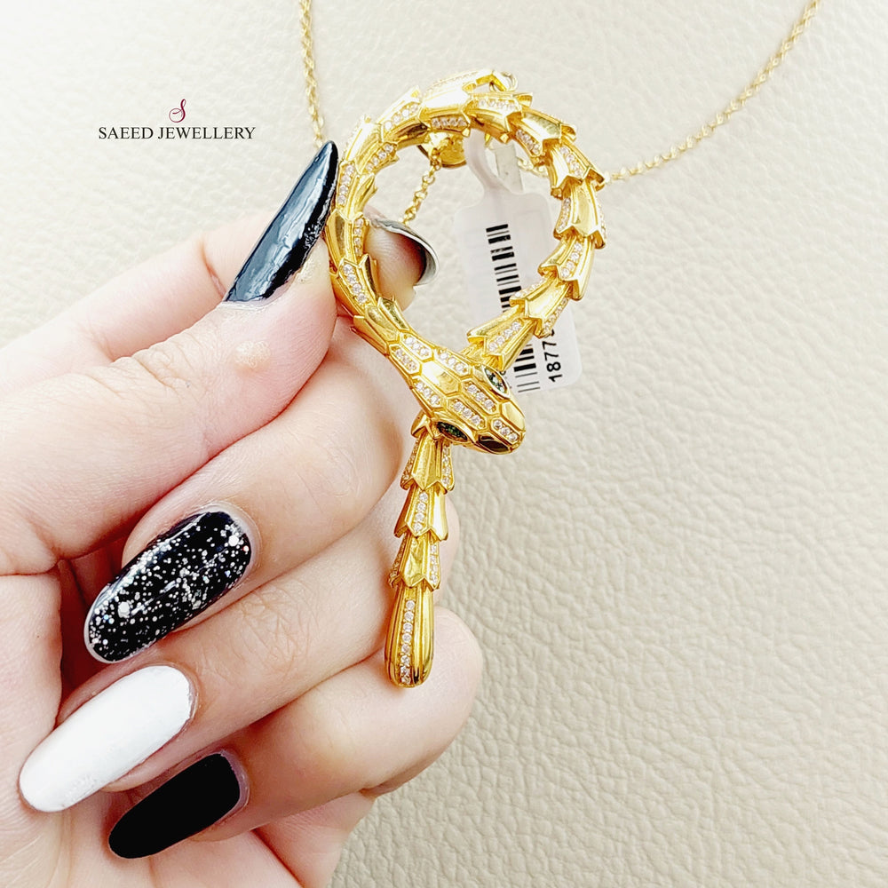 21K Snake Pendant Made of 21K Yellow Gold by Saeed Jewelry-18779