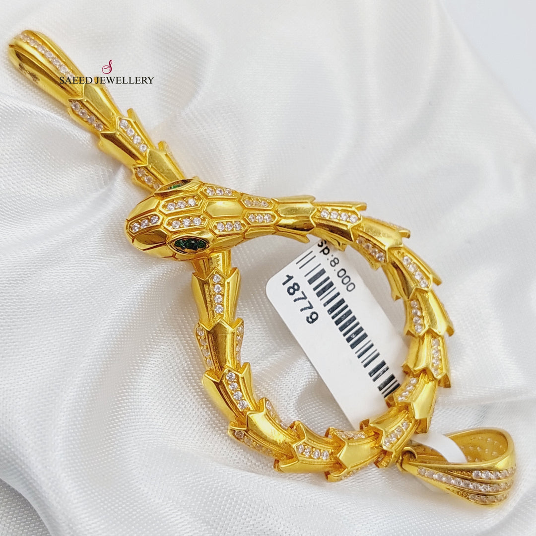 21K Snake Pendant Made of 21K Yellow Gold by Saeed Jewelry-18779