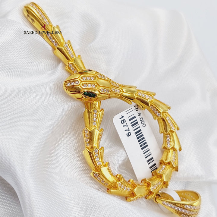 21K Snake Pendant Made of 21K Yellow Gold by Saeed Jewelry-18779