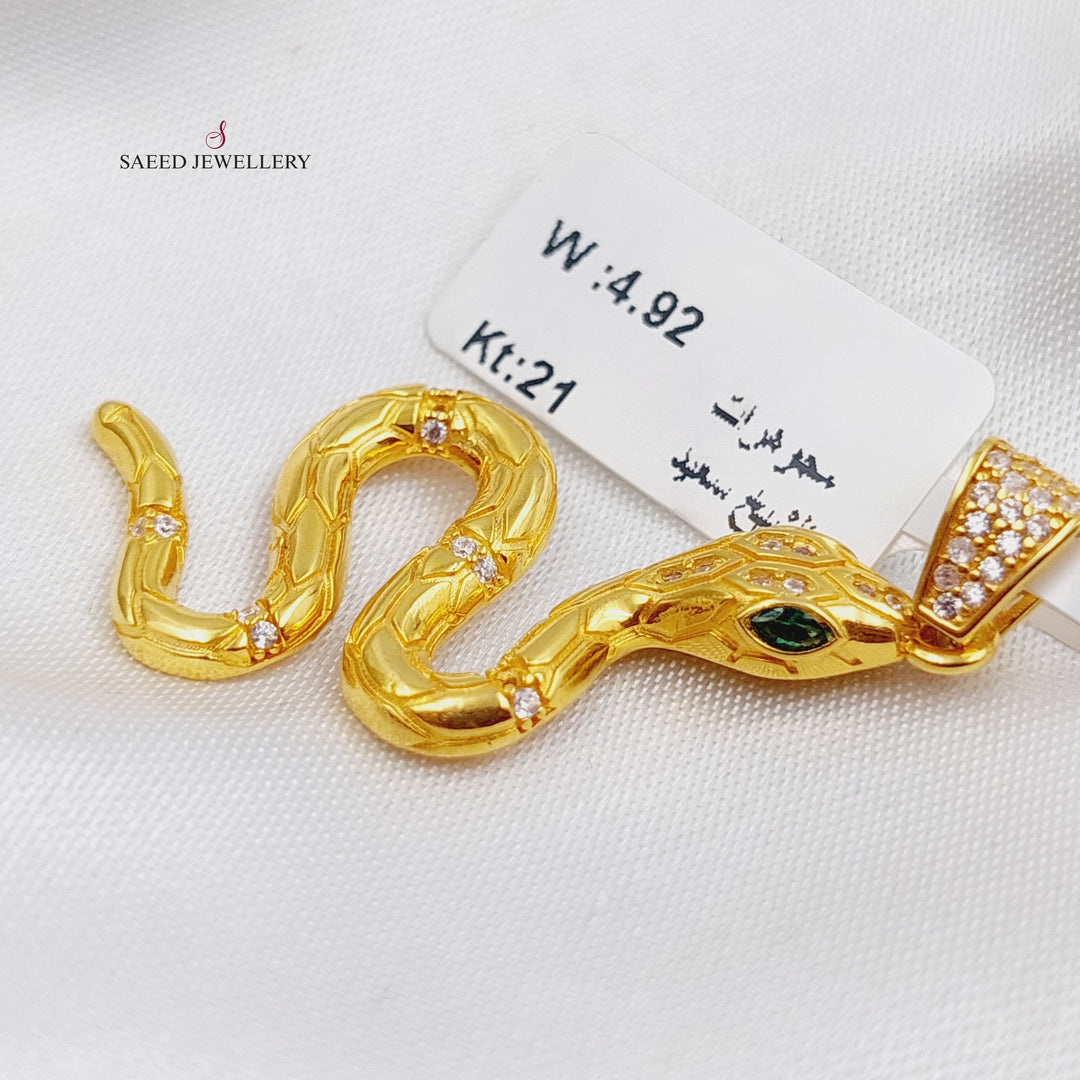 21K Gold Snake Pendant by Saeed Jewelry - Image 1