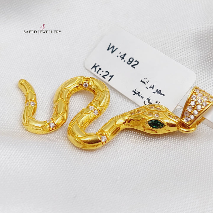 21K Gold Snake Pendant by Saeed Jewelry - Image 1