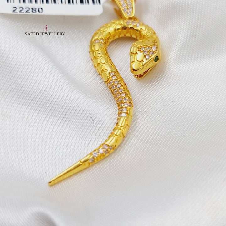 21K Gold Snake Pendant by Saeed Jewelry - Image 3