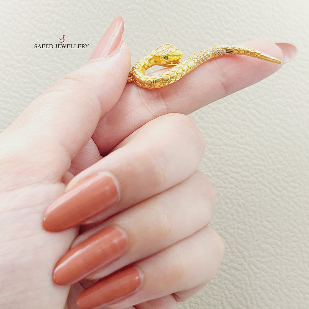 21K Gold Snake Pendant by Saeed Jewelry - Image 4